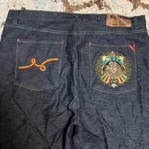 Vintage LRG Lifted Research Group Rastafari Lion Baggy Jeans Size 42x34 Y2K